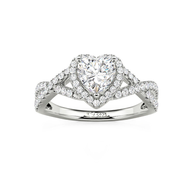 Classic Heart Twist Custom Promise Ring Sterling Silver