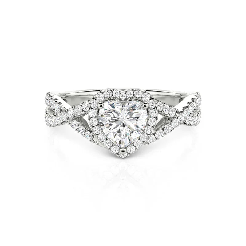 Classic Heart Twist Custom Promise Ring Sterling Silver