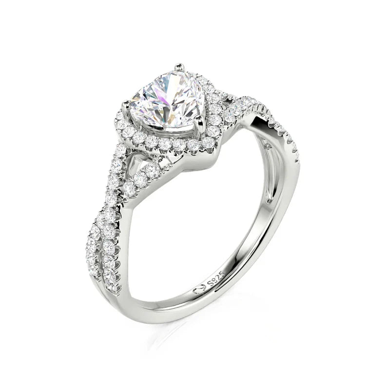 Classic Heart Twist Custom Promise Ring Sterling Silver